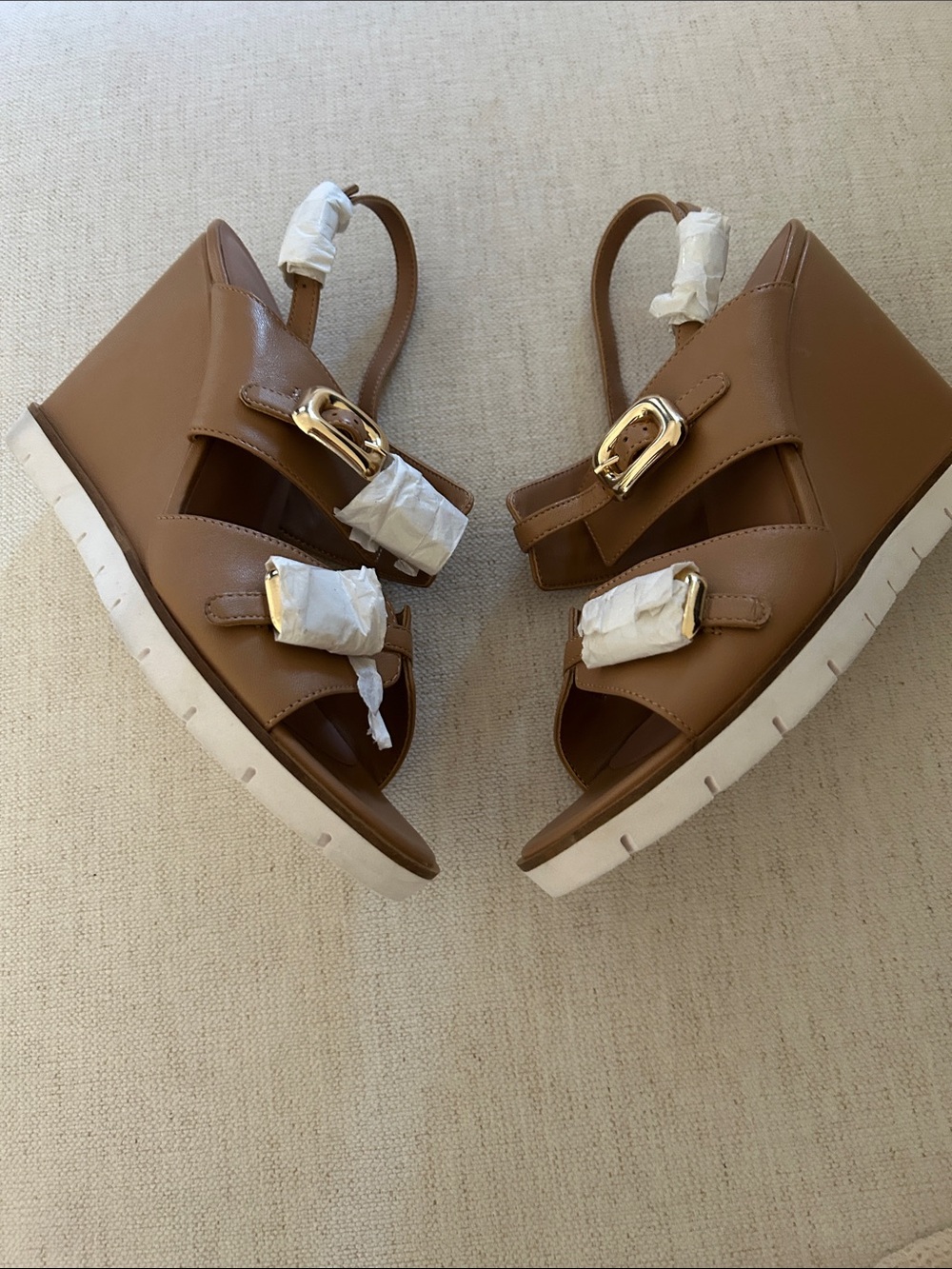 Linea Paolo Elvie Slingback Wedge Sandal, Tan, Size 11, NWT no box - Picture 6 of 10